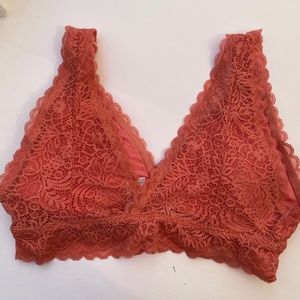 MAURICES BRALETTE, SIZE LARGE, PEACH, LACE